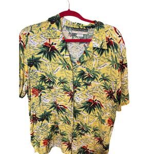 Vintage Notations Hawaiian Button Down Short Sleeve Shirt